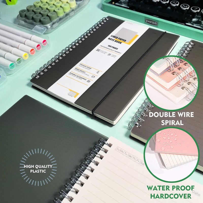 OWSC 1 Pack Ruled Notebook, 5.9 x 8.3 Inches Spiral Notebooks for Work, School and Journal with 110 GSM Journal Ruled Paper, Large Notebook with 80 Sheets/160 Pages, Hardcover Ruled Journal - Image 5